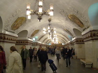 One of many ornately decorated Metro Stations, way, way undergrund