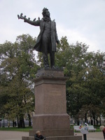 Fancy bird perch - one of many, many statues