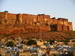 View of Mehrangarh Fort from our hostel roof in Jodhpur, India